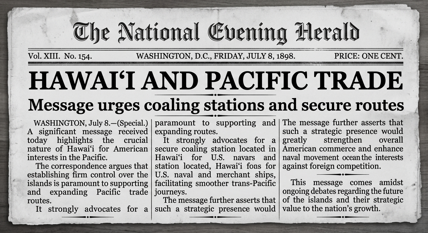 An 1899 two-panel broadside titled “Why the Pacific Matters,” contrasting “Open Trade” (equal access, fair duties, markets) with “Closed Spheres” (exclusive control, higher costs, lost markets) and noting that trade brings diplomacy across the Pacific.