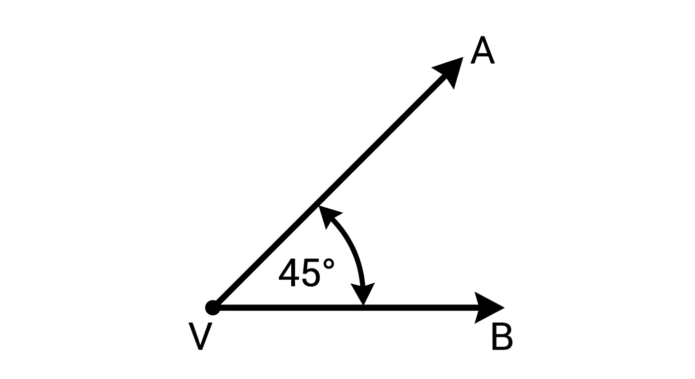 A 45 degree angle diagram.