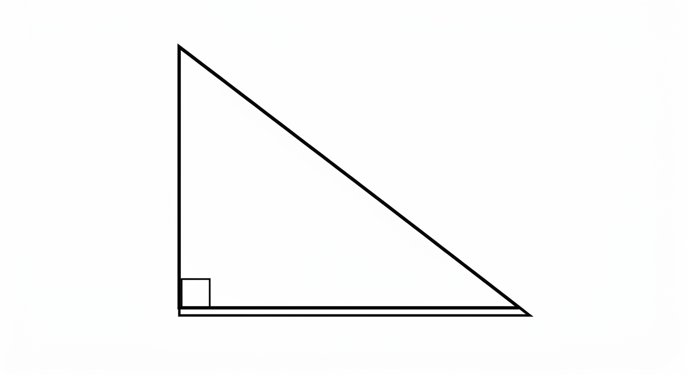 Right triangle with the right angle marked.