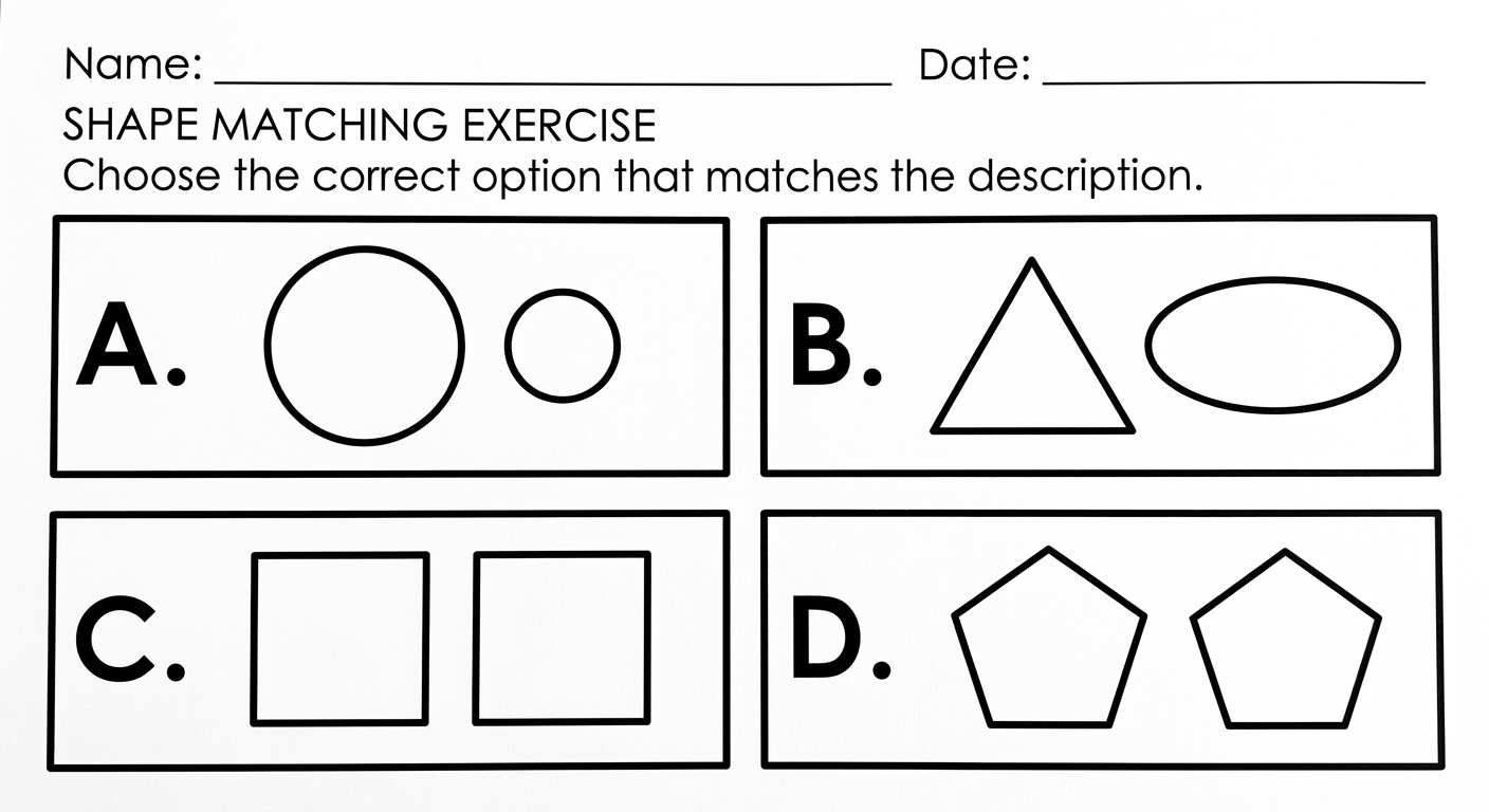 Four options for congruent shapes; option C shows two identical squares.