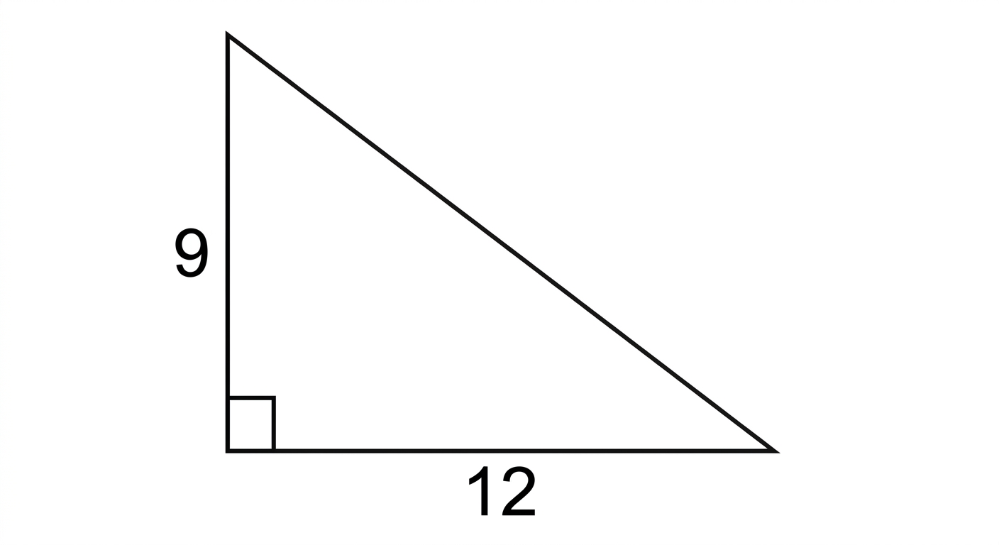 Right triangle with legs 9 and 12.