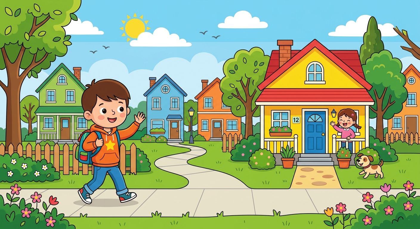 A student going to a friend’s house after school.